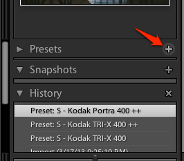 Just press the plus button to snapshot our editing progress.