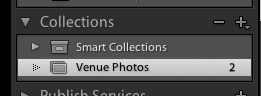 Your collection will pop up on the left side in the Collections pane. You can press the minus button to delete that collection.