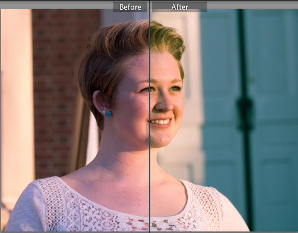 On the right, you'll see how the shadows adjustment impacted our image. 